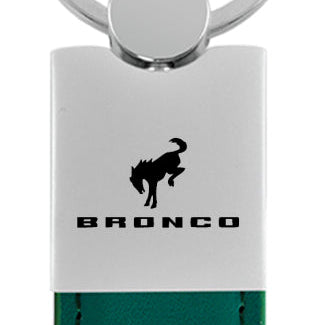 Ford Bronco 2020 Duo Leather / Chrome Key Fob - Green