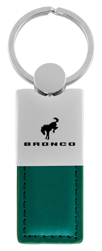 Ford Bronco 2020 Duo Leather / Chrome Key Fob - Green