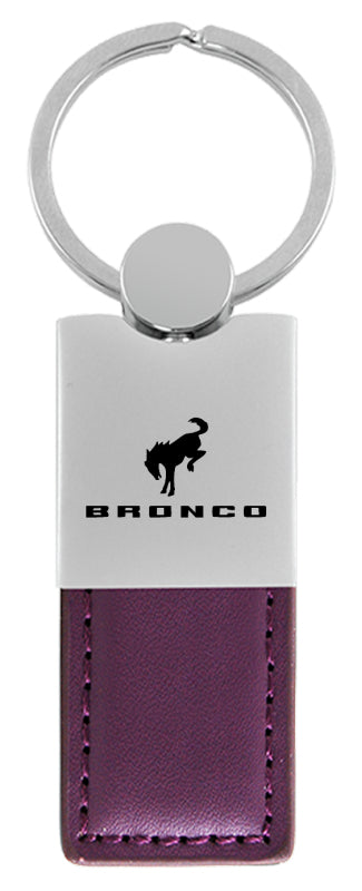 Ford Bronco 2020 Duo Leather / Chrome Key Fob - Purple