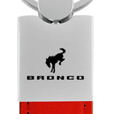 Ford Bronco 2020 Duo Leather / Chrome Key Fob - Red