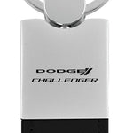 Dodge Challenger Duo Leather / Chrome Key Fob - Black