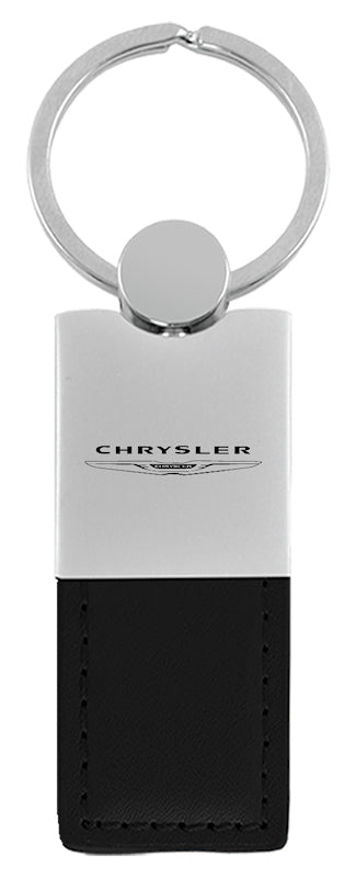 Chrysler Duo Leather / Chrome Key Fob - Black