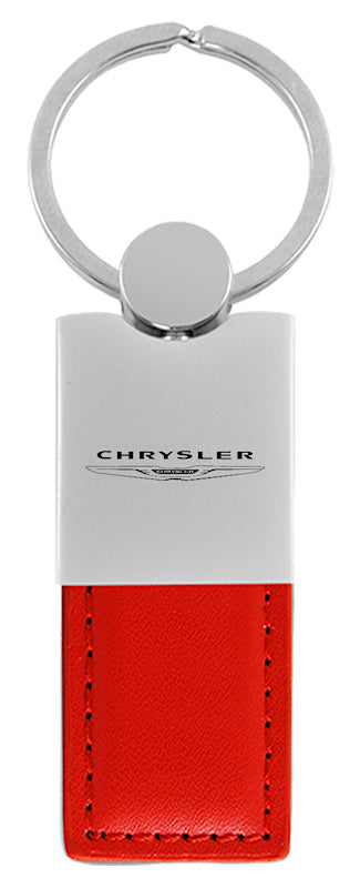 Chrysler Duo Leather / Chrome Key Fob - Red