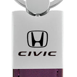 Honda Civic Duo Leather / Chrome Key Fob - Purple