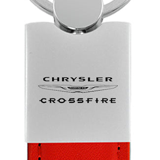 Chrysler Crossfire Duo Leather / Chrome Key Fob - Red