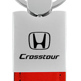 Honda Crosstour Duo Leather / Chrome Key Fob - Red