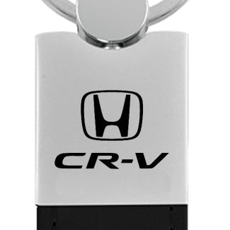 Honda CR-V Duo Leather / Chrome Key Fob - Black