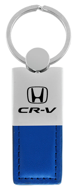 Honda CR-V Duo Leather / Chrome Key Fob - Blue