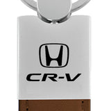 Honda CR-V Duo Leather / Chrome Key Fob - Brown