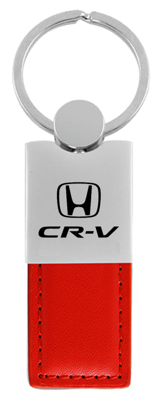 Honda CR-V Duo Leather / Chrome Key Fob - Red