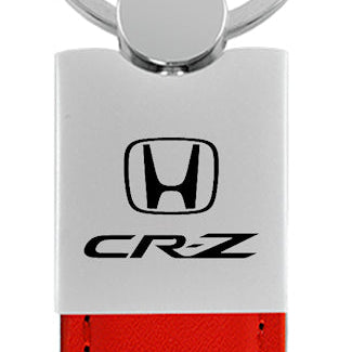 Honda CR-Z Duo Leather / Chrome Key Fob - Red