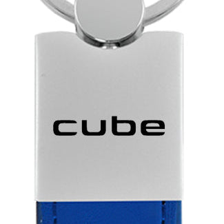 Nissan Cube Duo Leather / Chrome Key Fob - Blue