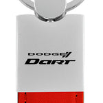 Dodge Dart Duo Leather / Chrome Key Fob - Red