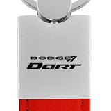 Dodge Dart Duo Leather / Chrome Key Fob - Red