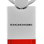 Dodge Duo Leather / Chrome Key Fob - Red