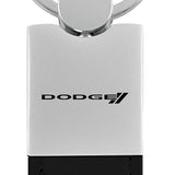 Dodge Stripe Duo Leather / Chrome Key Fob - Black