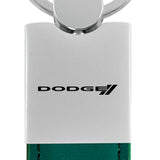 Dodge Stripe Duo Leather / Chrome Key Fob - Green