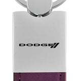 Dodge Stripe Duo Leather / Chrome Key Fob - Purple