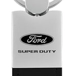 Ford Super Duty Duo Leather / Chrome Key Fob - Black