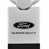 Ford Super Duty Duo Leather / Chrome Key Fob - Black