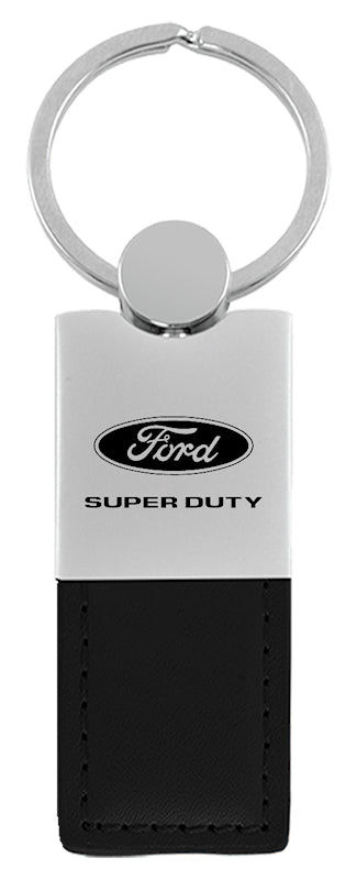 Ford Super Duty Duo Leather / Chrome Key Fob - Black