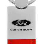 Ford Super Duty Duo Leather / Chrome Key Fob - Red