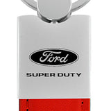 Ford Super Duty Duo Leather / Chrome Key Fob - Red