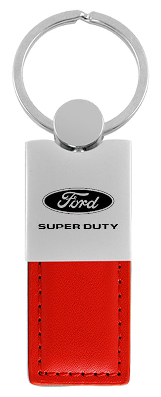 Ford Super Duty Duo Leather / Chrome Key Fob - Red