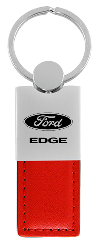 Ford Edge Duo Leather / Chrome Key Fob - Red