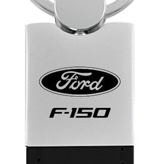 Ford F-150 Duo Leather / Chrome Key Fob - Black