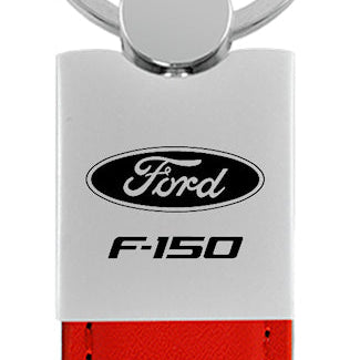 Ford F-150 Duo Leather / Chrome Key Fob - Red