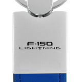 Ford F-150 Lightning Duo Leather / Chrome Key Fob - Blue