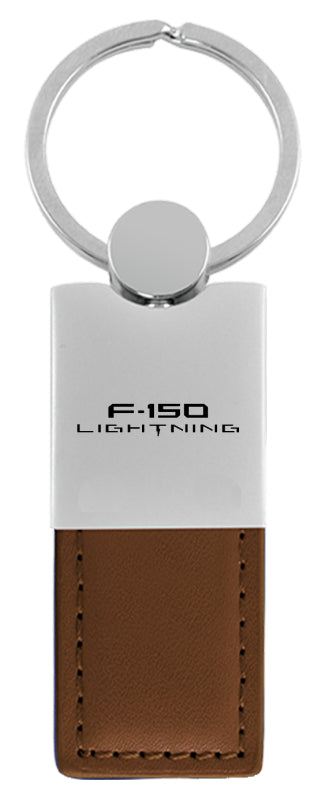 Ford F-150 Lightning Duo Leather / Chrome Key Fob - Brown