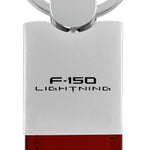 Ford F-150 Lightning Duo Leather / Chrome Key Fob - Burgundy