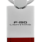 Ford F-150 Lightning Duo Leather / Chrome Key Fob - Burgundy