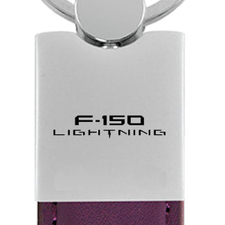 Ford F-150 Lightning Duo Leather / Chrome Key Fob - Purple