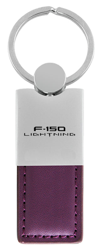 Ford F-150 Lightning Duo Leather / Chrome Key Fob - Purple