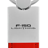 Ford F-150 Lightning Duo Leather / Chrome Key Fob - Red