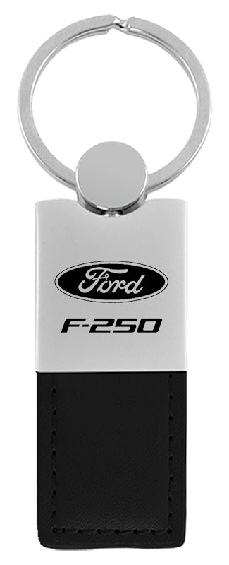 Ford F-250 Duo Leather / Chrome Key Fob - Black