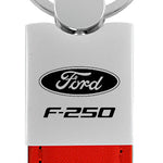 Ford F-250 Duo Leather / Chrome Key Fob - Red