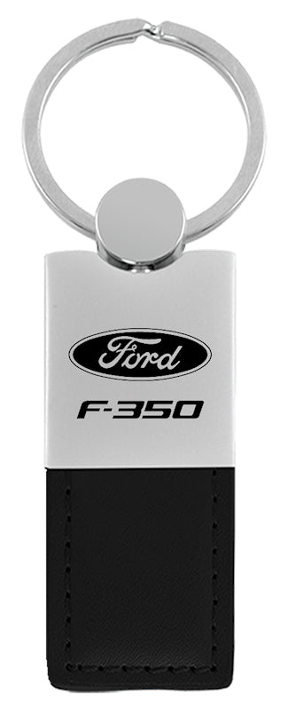 Ford F-350 Duo Leather / Chrome Key Fob - Black