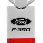 Ford F-350 Duo Leather / Chrome Key Fob - Red