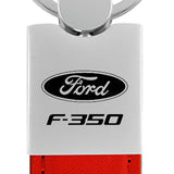 Ford F-350 Duo Leather / Chrome Key Fob - Red