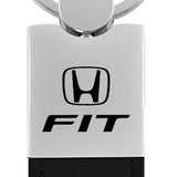 Honda Fit Duo Leather / Chrome Key Fob - Black