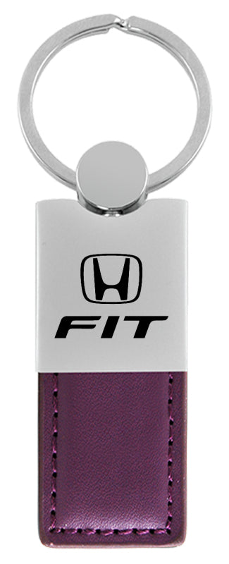 Honda Fit Duo Leather / Chrome Key Fob - Purple