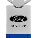 Ford Focus Duo Leather / Chrome Key Fob - Blue