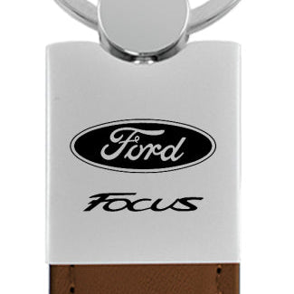 Ford Focus Duo Leather / Chrome Key Fob - Brown