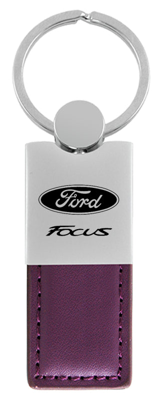 Ford Focus Duo Leather / Chrome Key Fob - Purple