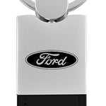 Ford Duo Leather / Chrome Key Fob - Black