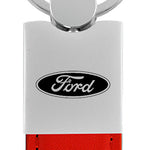 Ford Duo Leather / Chrome Key Fob - Red